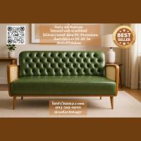 ราคา โซฟาวินเทจ รุ่น Rattan ไม้สักแท้ งานดึงกระดุม เหมาะแต่งร้าน แต่งบ้าน มีสีหนังให้เลือก วัสดุคุณภาพดี (26205638434)