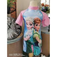 ราคา ชุดว่ายน้ำเด็ก ชุดว่ายน้ำเด็ก บอดี้สูท ลายเจ้าหญิงเอลซ่า สีชมพู Size 4-8y (20944819602)