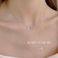 ราคา GLAMOR✨สร้อยเพชร Heart to Heart สร้อยคอเงินแท้ สร้อยคอเพชร สร้อยเงินแท้ จี้สร้อยคอ สร้อยคอผู้หญิง X066 (57260731988)