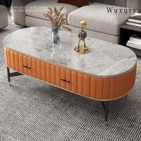 ราคา โต๊ะกลางหินอ่อน 2 ลิ้นชัก โต๊ะกลางโซฟา หุ้มหนังnappaนำเข้า สไตล์Luxuryสวยหรู เฟอร์นิเจอร์หรู แต่งบ้านหรู ส่งฟรี (9292021305)