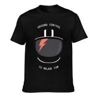 ราคา Major Tom Ground Control David Bowie เสื้อยืดผ้าฝ้ายผู้ชาย (42130526067)
