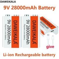 ราคา ถ่านชาร์จ 9V 2 Rechargable battery 28000 mAh USB Type C ชาร์จเร็ว (18869101346)