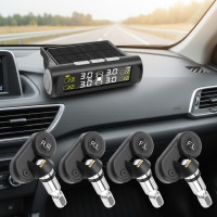 ราคา ระบบตรวจสอบแรงดันลมยางรถยนต์ LCD พลังงานแสงอาทิตย์ TPMS ไร้สาย พร้อมเซ็นเซอร์ในตัว 4 ตัว (28292768437)
