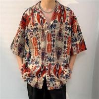 ราคา เทศกาลสงกรานต์ เสื้อเชิ้ตฮาวายลายดอกไม้ เสื้อเชิ้ตคู่รัก เสื้อเชิ้ต oversize แขนสี่ส่วนพิมพ์ลายสีแดง (23942972830)