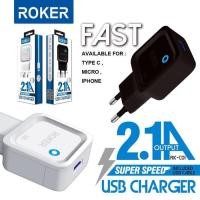 ราคา เครื่องชาร์จ Roker RK-C01 2.1A ชาร์จเร็วฟรีสาย Micro USB (44205797756)