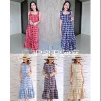 ราคา ❌ถูกที่สุดในแอพ❌ Maxi dress ผูกไหล่ลายบลูเบอรี่ (2316497064)