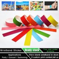 ราคา 100pcs สายรัดข้อมือกระดาษ ริสแบนด์ wristband sticker กระดาษ กันน้ำ ฉีกไม่ขาด กระดาษหนาคุณภาพดีมาก ขนาด สายรัดข้อมือ สติ๊กเกอร์ (8955875826)