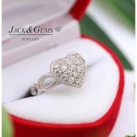 ราคา Jack&Gems Jewelry แหวนเงินแท้ 92.5% แหวนเพชรแท้ (CZ) ชุบทองคำขาว(Rhodium) แหวนรูปหัวใจ รหัสสินค้า : R24001 (25865015295)