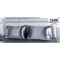 ราคา OHM ปลอกหมอนหนุน ผ้าเครปซาติน 220 เส้น (แพคคู่) สีเทาเงิน (1428365287)