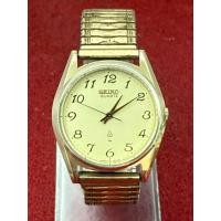 ราคา SEIKO Quartz ตัวเรือนทองชุบ นาฬิกาผู้ชาย มือสองของแท้ (43057730421)
