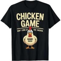 ราคา เสื้อยืดลายไก่ตลก ลายไก่เกม "อย่ามองไก่" เสื้อยืดพิมพ์ลายกราฟิกแบบสั่งทำ เสื้อผ้าผู้หญิง (45008437153)