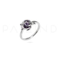 ราคา แหวนเงินแท้ S925 ดีไซน์มินิมิลรูปเต่าทะเล ประดับพลอย Amethyst ชุบเงิน (44559326682)