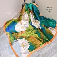 ราคา ผ้าพันคอบัว สีเขียว* (25179647062)