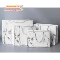 ราคา WHถุงหูหิ้วลายหินอ่อน กระเป๋าช้อปปิ้ง ใส่เสื้อผ้า ใส่ของขวัญ (25873087251)