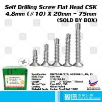 ราคา สกรูเจาะตัวเอง Skru Besi Mata Drill Scu - หัวแบน 10 x 3/4"(20mm) - 2-3/4"(70mm) 1000 ชิ้น/กล่อง (48005086954)