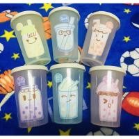 ราคา แก้วน้ำพลาสติกแบบมีฝาปิด ลายการ์ตูนน่ารัก #ถูกที่สุด (7187246952)