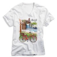 ราคา เสื้อยืดคอวีสีขาว เสื้อแขนสั้น เนื้อผ้า TK พร้อมพิมพ์ลายซับลิเมชั่น ทรานเฟอร์ จ.ชัยภูมิ (7695739954)