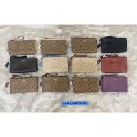 ราคา COACH แท้ % DOUBLE ZIP WALLET WRISTLET กระเป๋าคล้องมือ (9011136842)