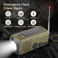 ราคา 3000mAh วิทยุฉุกเฉินกลางแจ้งชาร์จพลังงานแสงอาทิตย์ Hand Crank USB ชาร์จวิทยุไฟฉาย SOS Alarm AM/FM ชาร์จโทรศัพท์มือถือ (46157959425)