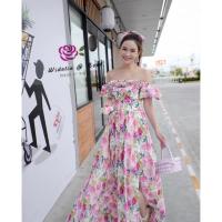 ราคา เดรสยาวปาดไหล่ ขับผิวสุดๆ งานป้ายบน เหลือ s (5344908618)