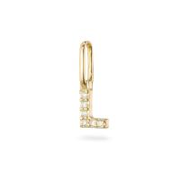 ราคา จี้ทองแท้ 9K/14K ตัวอักษร L ฝังเพชร - L Letter Pendant with Diamonds (55705323253)
