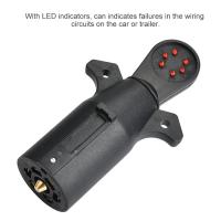 ราคา Trailer Socket Tester 12V 7pin flat tester Towing Light Wiring Cable Circuit Plug Socket Tester for (55052251717)
