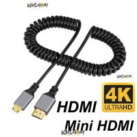 ราคา WMIAOM Micro Mini HDMI TO HDMI Spiral Cable, Extension 0.5-2.4M HDMI-Compatible Spring Cable,ยืดหยุ่น 4K 60HZ Male to Male Plug Cable (49112145321)