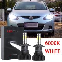 ราคา สําหรับ Mazda2 DE Hatchback (2010 2011 2012 2013 2014)(โคมไฟหัว) - 2 ชิ้น/เซ็ต Bright LED สีขาว 6000K หลอดไฟไฟหน้าชุดเปลี่ยน 12-32V (44611146784)