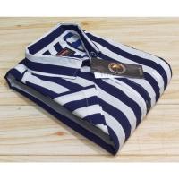 ราคา KEMEJA เสื้อเชิ้ตลายทางสั้นสีดําและสีขาวสําหรับผู้ชาย, distro jumbo short size oversize ขนาดใหญ่ (41957766694)