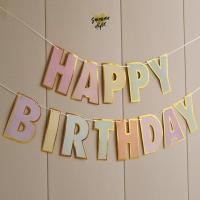 ราคา พร้อมส่ง!! ป้ายห้อย ตัวอักษร Happy Birthday Decoration ป้ายวันเกิด Happy Birthday มินิมอล (27374893005)