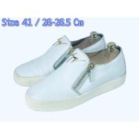 ราคา Giuseppe Zanotti White Leather Eve Slip On Sneakers (19782769639)