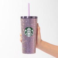 ราคา Starbucks Bling Purple Rhinestone Stainless Cold Cup 2022 แก้วสตาร์บัค (27831478982)