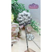 ราคา (สวยมากกก)ปิ่นดอกไม้เงินแท้92.5% งานทำมือ ลาบดอกบานชื่น (43207426994)
