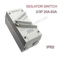 ราคา Isolator Switch สวิทซ์สลับกันน้ำ สำหรับตัดไฟ 2/3P มี 20A,35A,45A,63A (7351624832)