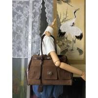 ราคา กระเป๋ามือสองวินเทจ ทรงสวย สีน้ำตาลเข้ม ตัวกระเป๋าฟีลกำมะหยี่ตัดหนัง ขึ้นไหล่ได้ สภาพดี ฟีลมาก (สีจริงเข้มกว่าในรูป) (45762267872)