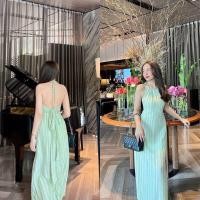 ราคา พร้อมส่ง✨ เดรสยาว แมกซี่เดรส ผ้าสวยมาก มีซับในทั้งตัว สายผูกคอปรับรูดเองได้ โบว์หลังผูกเอง เดรสใส่ไปทะเล (22984915108)