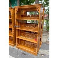 ราคา ชั้นวางหนังสือ ไม้สักแท้ พร้อมเคลือบเงา ตู้หนังสือ ชั้นวางของอเนกประสงค์ (18181350938)