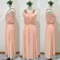ราคา ชุดเดรส ชุดราตรี งานแฟชั่น ผ้าชีฟอง สีโอรส M มือสอง (27571435119)