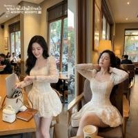 ราคา Tn’Mini Dress เดรสลูกไม้แขนยาวทรงบอลลูน ลุคคุณหนูดูแพง งานเวียดนามแท้ ทรงกระโปรงฟูๆผ้าลูกไม้ปักอย่างดี (55206355923)