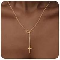 ราคา Lariat Necklace for Women, Dainty 14K Gold/Silver Plated Long Necklaces for Women Trendy Simple Layered Y-Shaped Pendant Necklace Adjustable Fashion Jewelry Gift (49010204200)