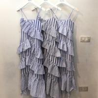 ราคา เดรสยาวลายริ้วสีฟ้า (1869193591)
