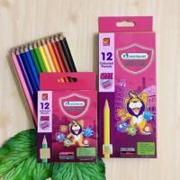 ราคา ดินสอสี ดินสอสีไม้ มาสเตอร์อาร์ต 12 สี แท่งสั้น/ แท่งยาว MasterArt Coloured Pencils 12 colors (18507330551)