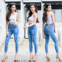 ราคา กางเกงยีนส์ขาเดฟผ้ายืดเอวสูงขา8ส่วน สียีนส์ซีด ฟอกเฟดสวยๆใส่ได้ทุกโอกาสมีไซส์ S M L XL ควรเผื่อไซส์ (46911898490)