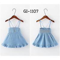 ราคา เอี๊ยมกระโปรงยีนส์สายเดี่ยว เด็กผู้หญิง กระโปรงบานขอบระบาย GI1107 (5291700778)