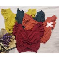 ราคา เสื้อครอปคอวีจั้มเอวน่ารัก (1942802843)