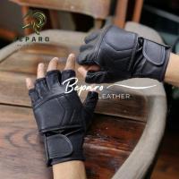 ราคา ถุงมือมอเตอร์ไซค์หนังแท้ ถุงมือครึ่งนิ้ว (42770338802)