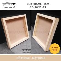 ราคา กรอบรูปไม้ 20x20 - กรอบรูปไม้สน กรอบไม้แฮนด์เมด 3 มิติ โดย Ptee (26390042550)
