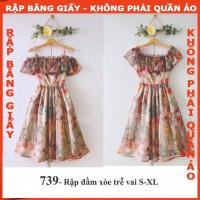 ราคา ก0 ตัดกระดาษ รหัส 739 - เดรสบานปาดไหล่ (55560631556)