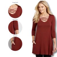 ราคา ชุดเดรส Midi ลําลองผู้หญิง 3/4 Sleeve (MAU49 STRAPPY DRESS) (40403767895)