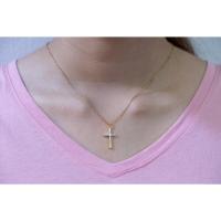 ราคา จี้ไม้กางเขน จี้เพชรแท้ ตัวเรือนทองแท้ 37.5% (9K) PD133 (22869868862)